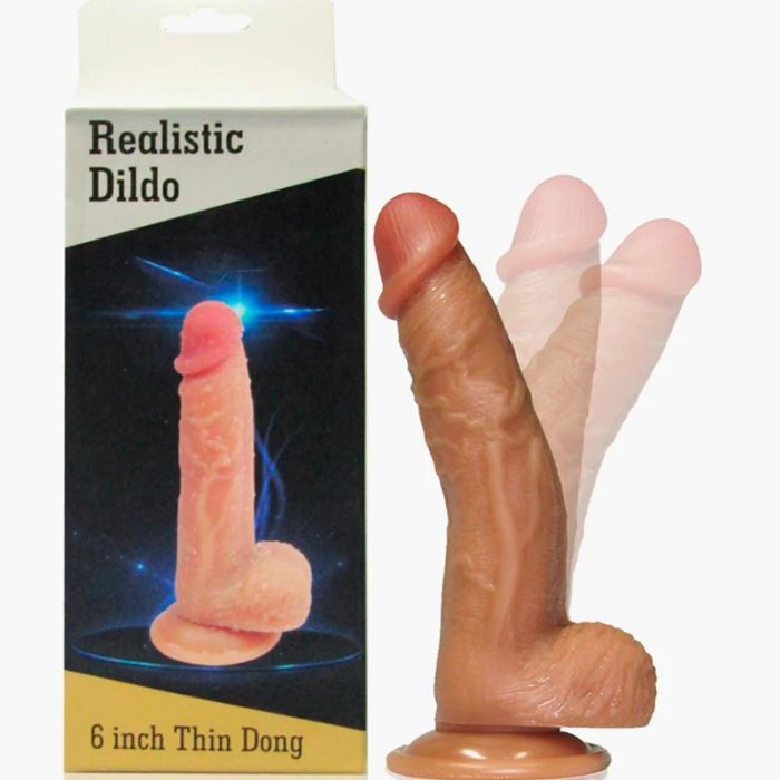 Dildo Consolador Con Ventosa Ultra Realista 6″inch Thin Dong 20 Cm